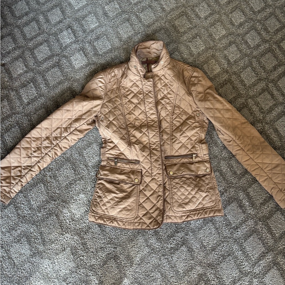 Zara Woman Beige Quilted Jacket